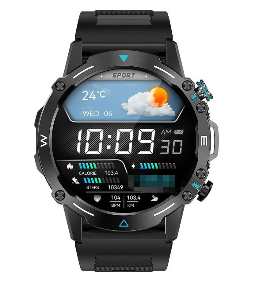 M42 Smart Watch in black, green, or grey on wrist, showing large AMOLED screen.