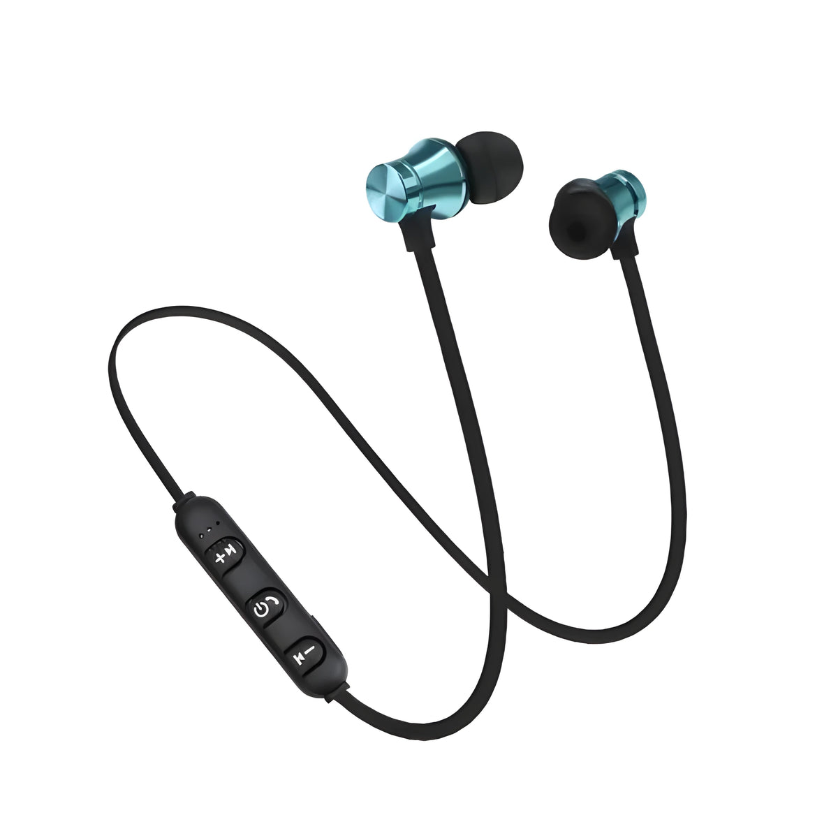 Fashion sports Bluetooth earphones with magnetic neckband, built-in microphone and 10 metre working distance