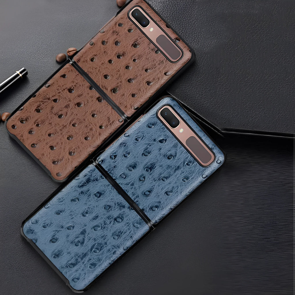 Camel pattern business leather folding protective phone case for Samsung Galaxy Z Flip 3 and 4 in brown
