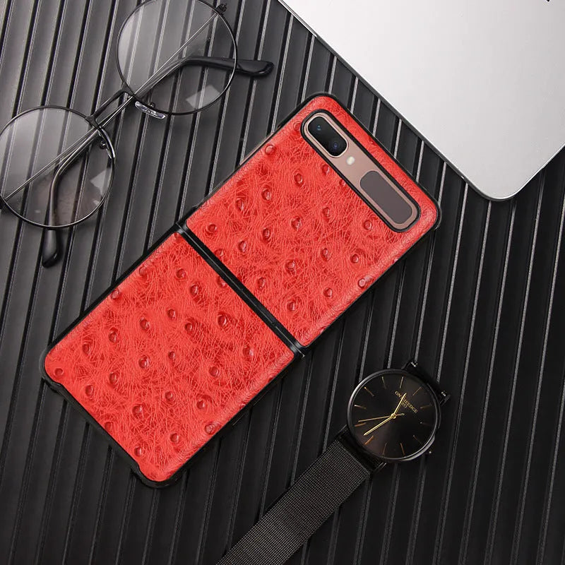 Camel pattern business leather folding protective phone case for Samsung Galaxy Z Flip 3 and 4 in brown