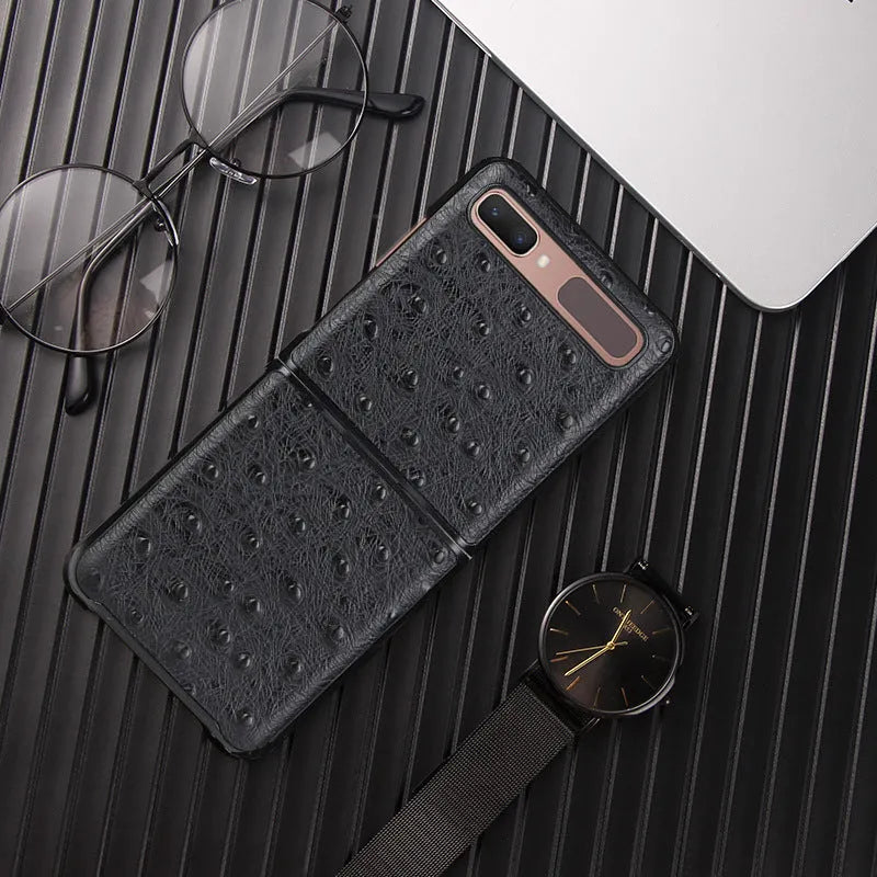 Camel pattern business leather folding protective phone case for Samsung Galaxy Z Flip 3 and 4 in brown