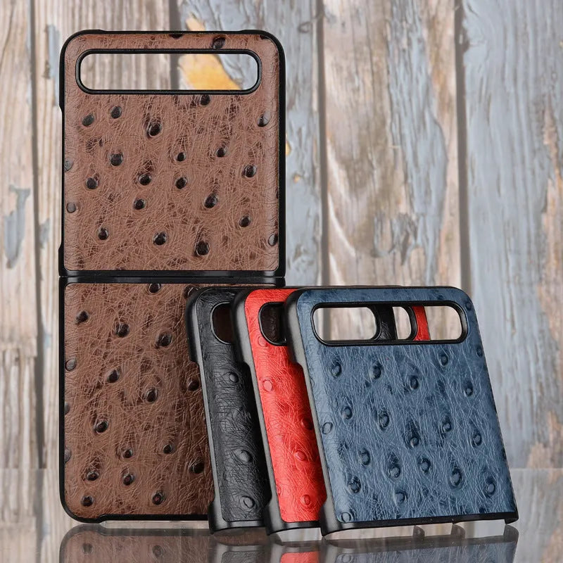Camel pattern business leather folding protective phone case for Samsung Galaxy Z Flip 3 and 4 in brown