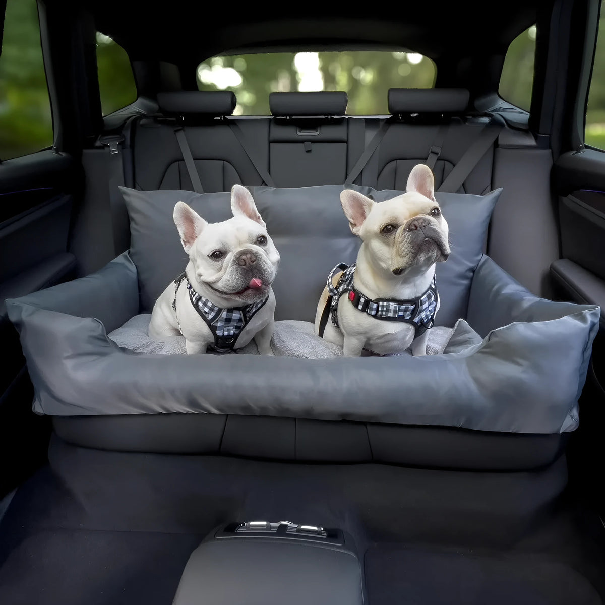 Cloth pet car kennel dog house in waterproof grey, dark green, blue or flannelette grey for dogs.