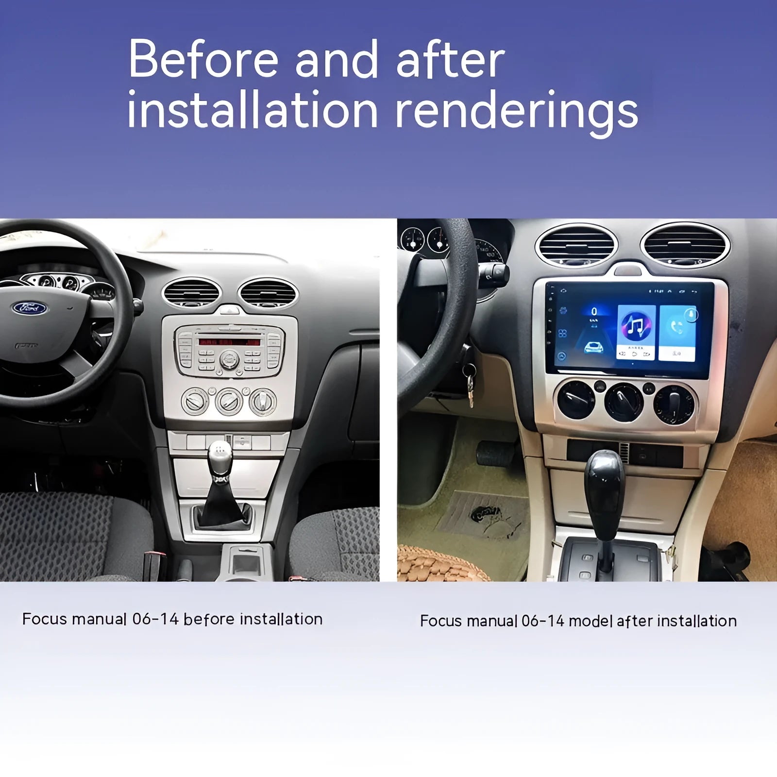 9-inch car stereo head unit with integrated manual air conditioning controls for Volkswagen Fox