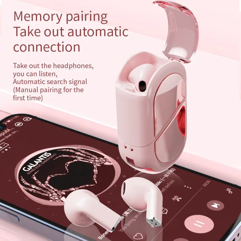 K520 rotatable Bluetooth earphones in black, white or pink colours