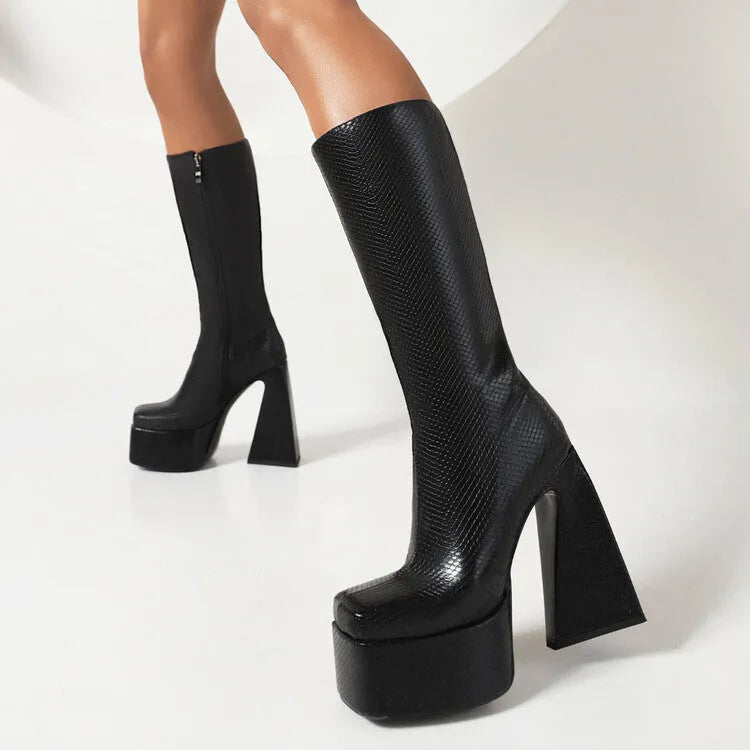 Women's black ankle boots made from synthetic PU leather with casual styling