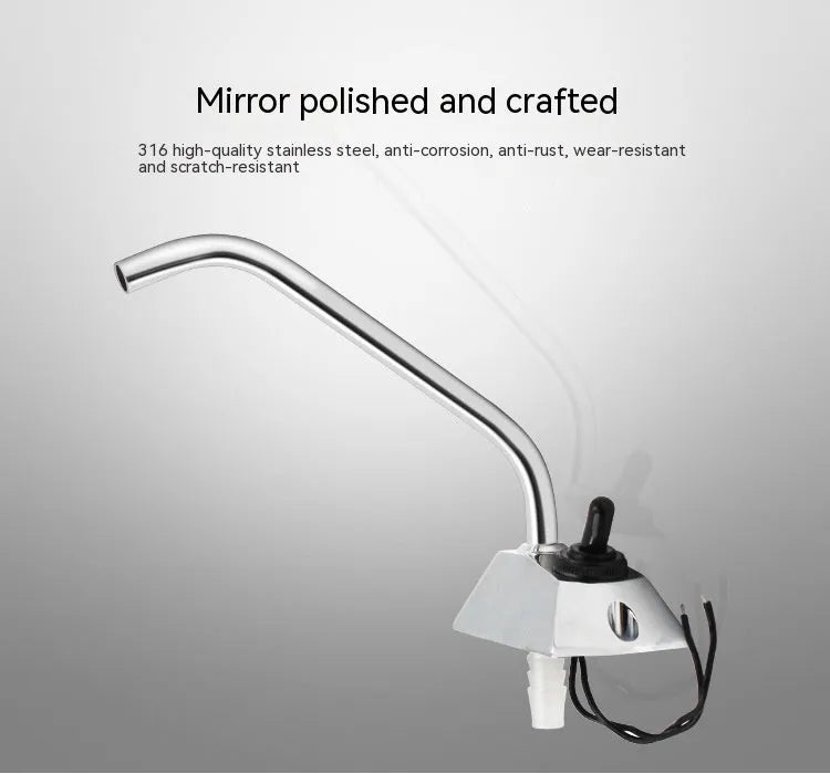 316 stainless steel electronic control RV faucet with rotating spout and mirror polished finish