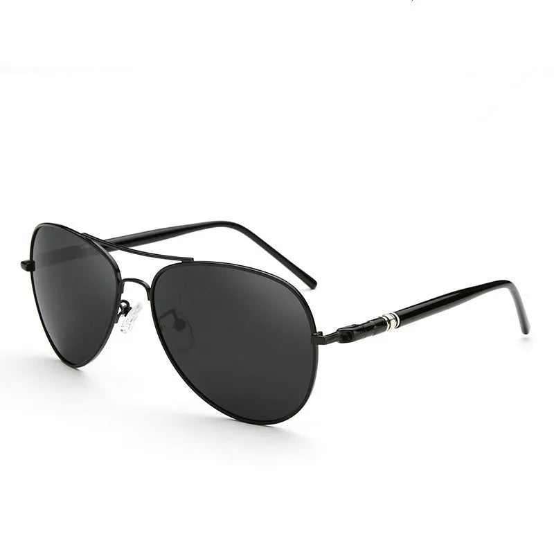 Polarized sunglasses with TAC lens, alloy metal frame, mirror finish, UV protection