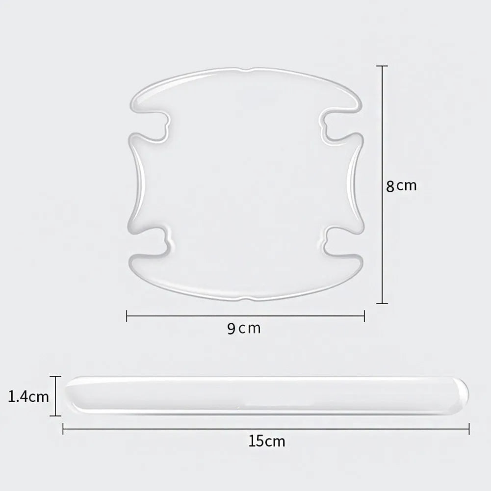 Transparent 3D car door handle bowl protection stickers set of 4 pieces