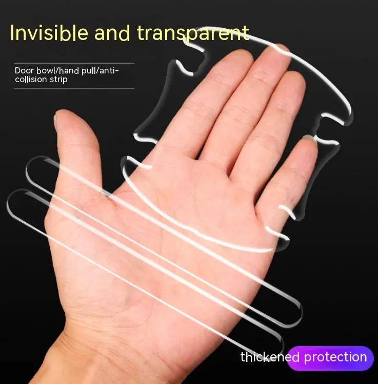 Transparent 3D car door handle bowl protection stickers set of 4 pieces