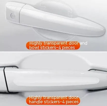 Transparent 3D car door handle bowl protection stickers set of 4 pieces