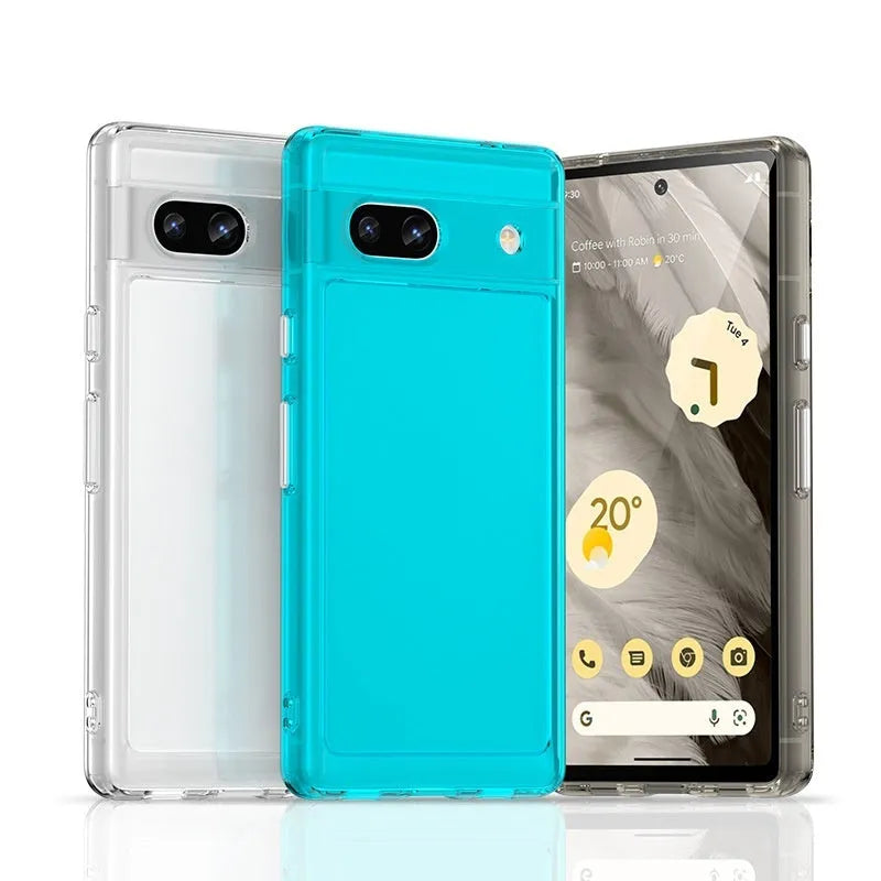 Transparent acrylic TPU phone case for Google Pixel 7, 7 Pro and 7A with magnetic suction and anti-fingerprint surface