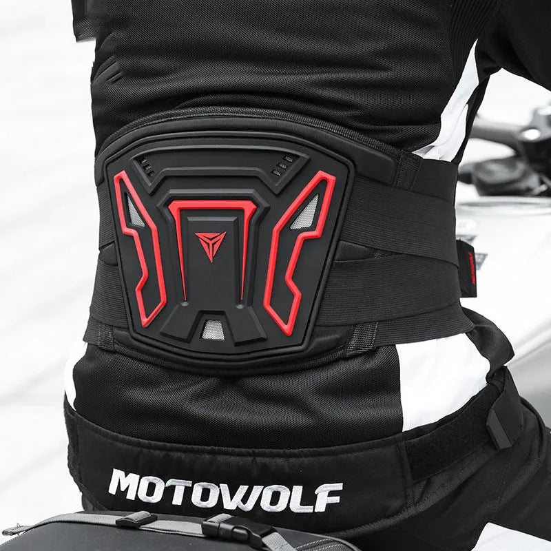 MDL1028 motorcycle riding waist support waistband in black or red colour with PVC and polyester construction