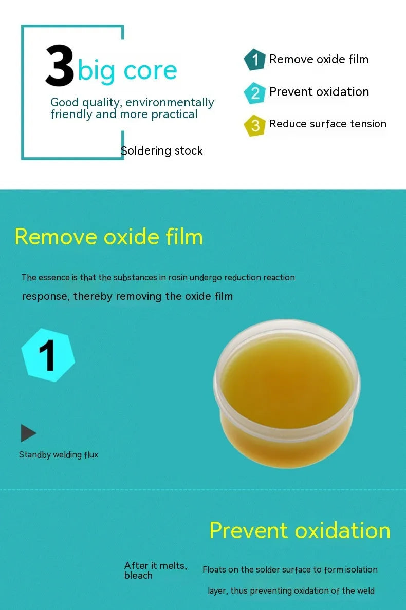 Rosin soldering flux paste in container for electric soldering iron welding