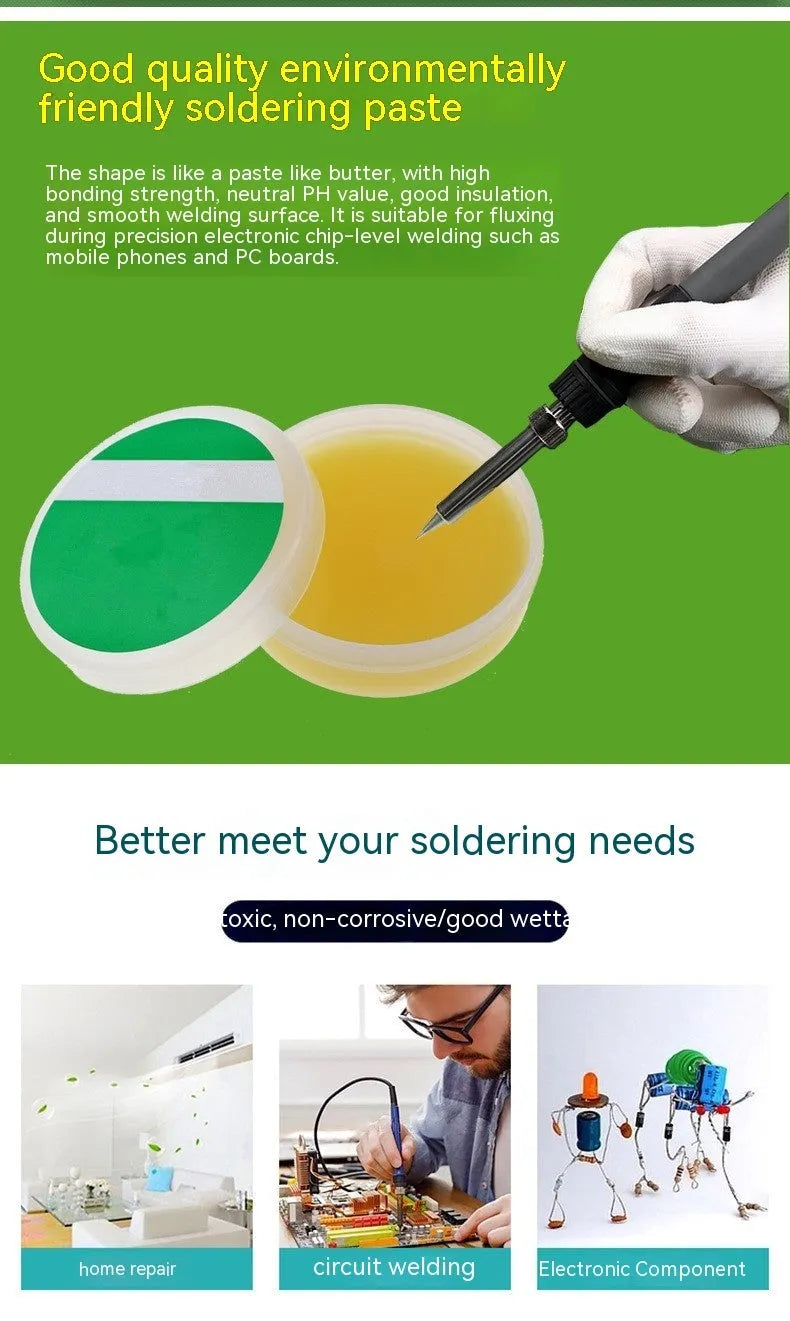 Rosin soldering flux paste in container for electric soldering iron welding