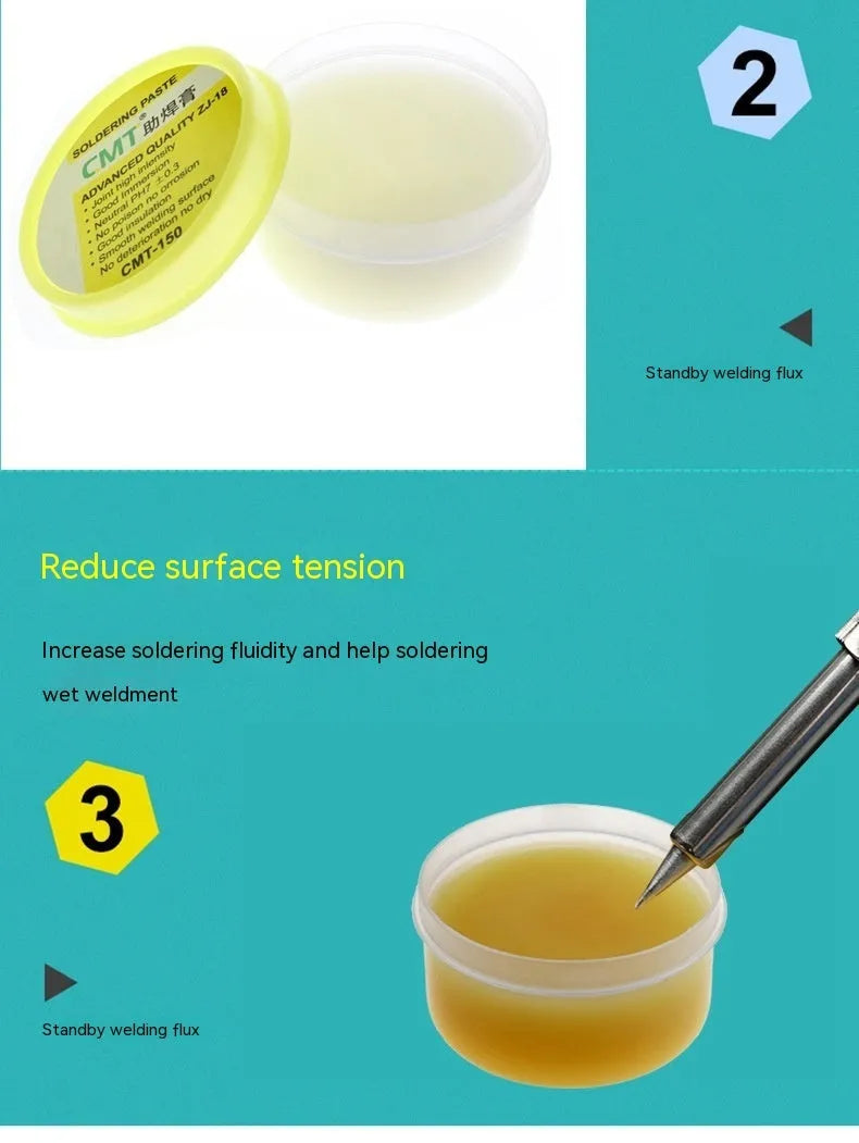 Rosin soldering flux paste in container for electric soldering iron welding