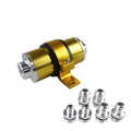 Aluminium alloy universal petrol filter bracket shown in available colours