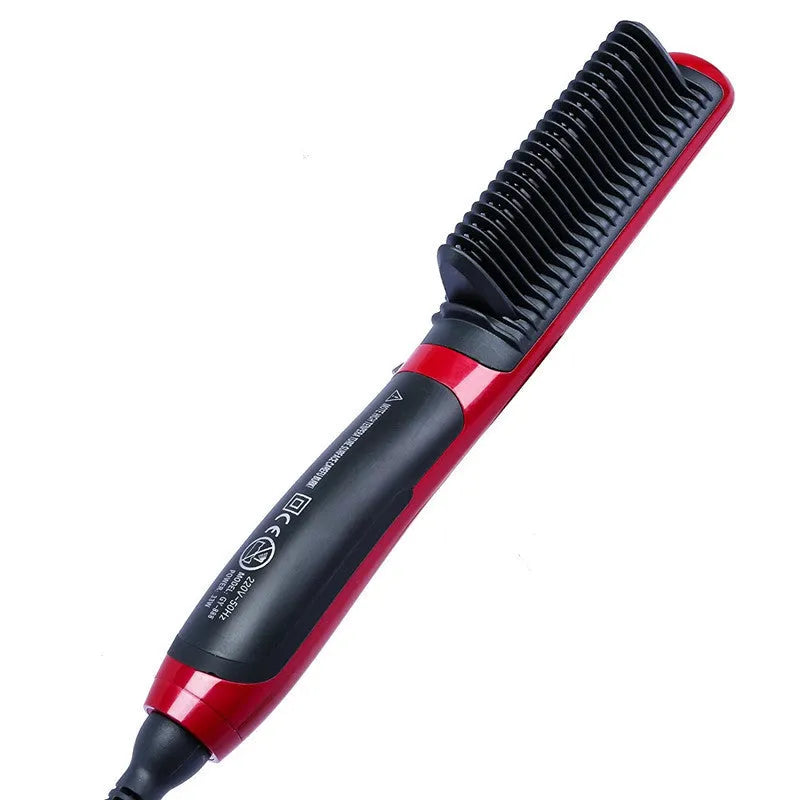 Red automatic adjustable temperature hair straightener with ceramic heating tube and 360 degree rotatable wire