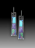 Silver water drop shaped women's earrings with irregular electroplated finish