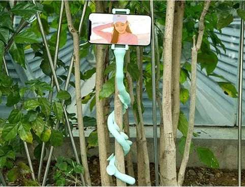 Flexible worm design mobile phone holder with suction cup mount showing 62cm length and black colour option