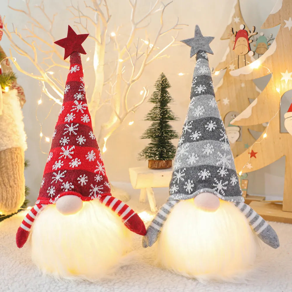 41cm Christmas gnome faceless doll in cloth and knitted fabric with long hair, available in red green or grey