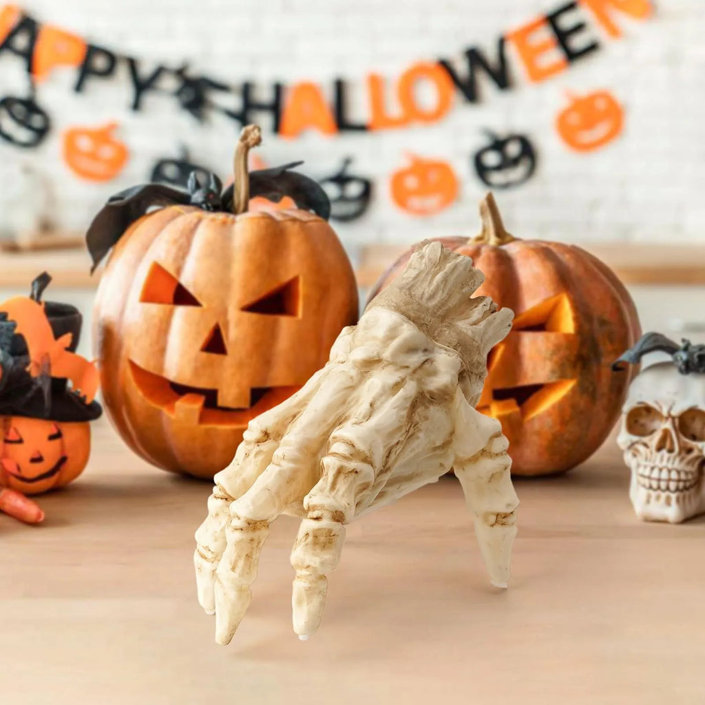 Halloween electric luminous crawling hand with warm light and spooky sound, animated zombie hand decoration