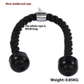 Cable attachment handle set with single head rope and double headed ropes in 70cm and 90cm, coated electroplated strength training equipment