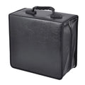 Black Oxford cloth CD and DVD storage organiser bag with a hand strap and zipper.