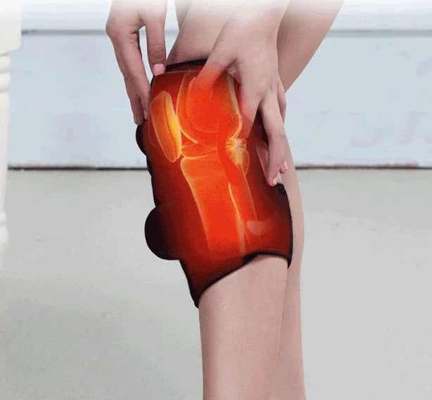 Rechargeable infrared heating knee and elbow massager with vibration therapy for pain relief and muscle recovery