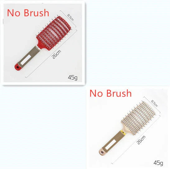 Detangling hairbrush with bristle and nylon teeth for effortless hair management and scalp massage