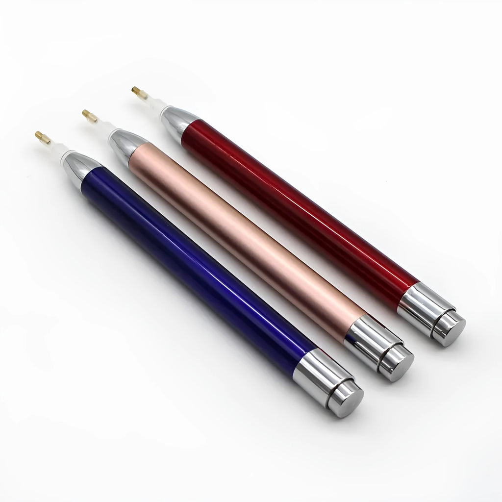 Luminous diamond painting drill pen in aluminum alloy with single-head point tool