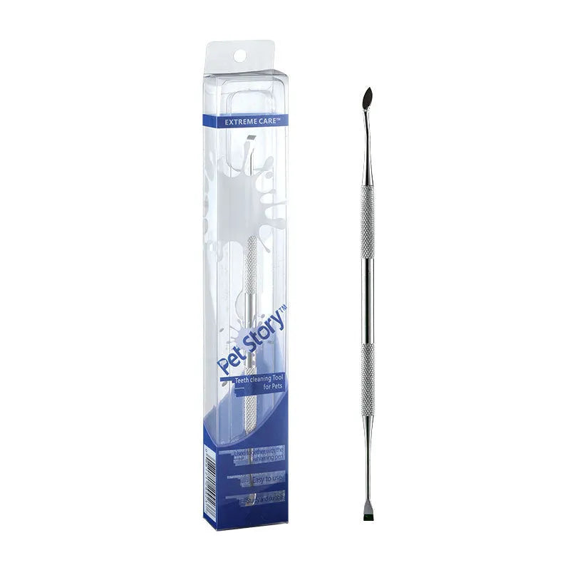 White stainless steel pet beauty pen for removing calculus and tartar from pet teeth