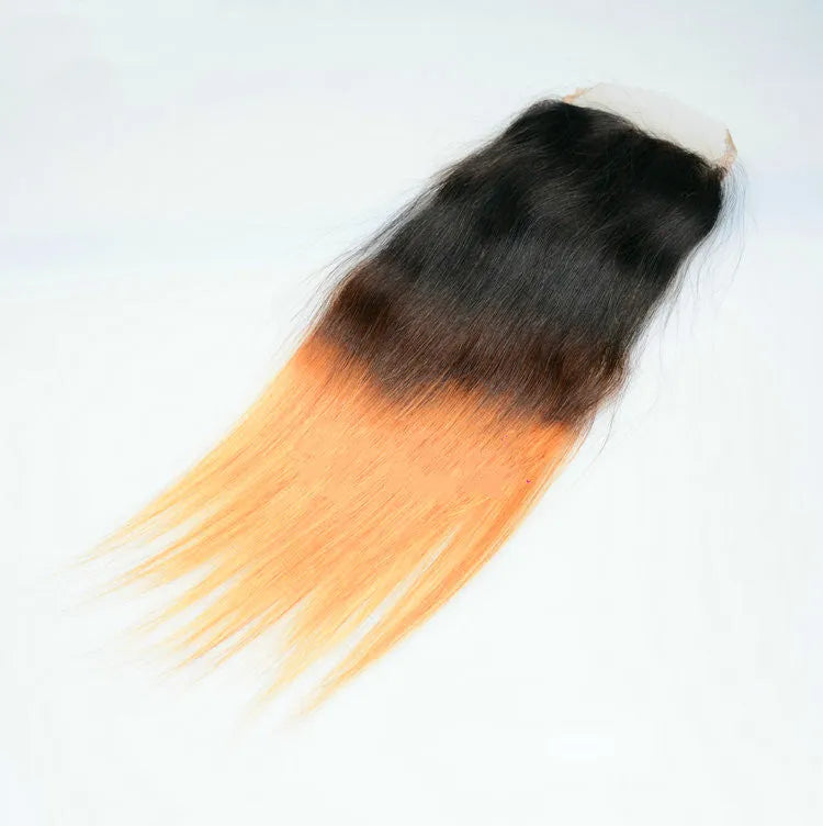 Straight hand woven human hair wig for ladies in Indian ombre three tone, medium length, 10 to 26 inch