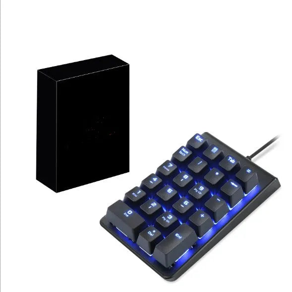 MOTOSPEED K22 22-key mechanical numeric keypad with red switches and adjustable LED backlight, wired USB connection