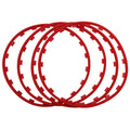 Set of four nylon wheel hub guard rings in black, red, white and yellow colours for 16-20 inch alloy wheels
