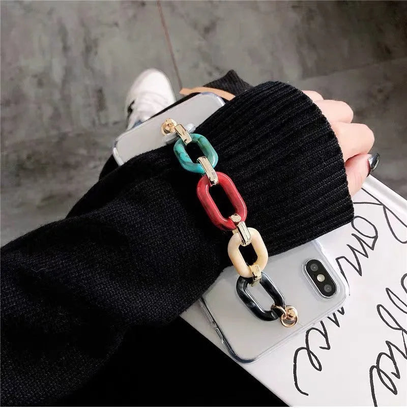 Colour Bracelet Samsung phone case, TPU and PC back cover, transparent, manual craft