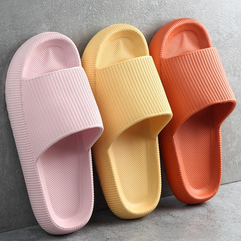 Cozy home slippers with soft fabric uppers and durable EVA soles for comfortable indoor and outdoor wear