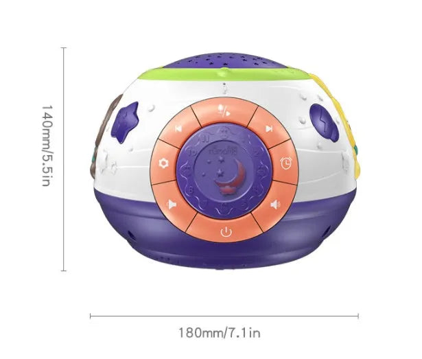 White plastic starry sky night light projector for children with sound machine functions
