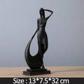 Nordic minimalist abstract resin sculpture figure statue in sub-white smart dancer finish for home decoration