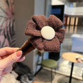 Large handmade cloth flower hairpin duckbill clip for women hair curling back of head