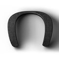 Neck-mounted stereo wireless Bluetooth speaker in black with USB charging