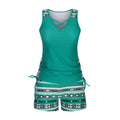 Women's high-waist bikini set with tied top in multiple colour options