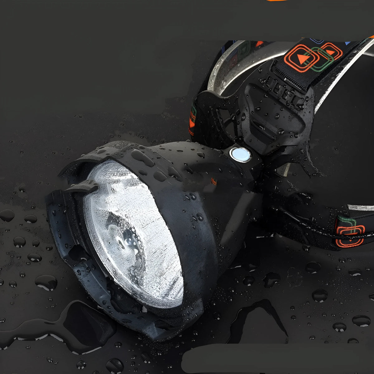 Head-mounted LED night fishing lamp aluminium alloy with 200-500m beam range