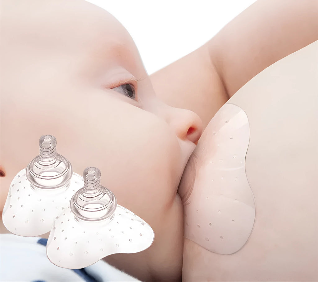 Nursing nipple protectors in petals and transparent colours for breastfeeding support