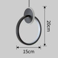 Nordic double ring pendant lamp in black with adjustable height for bedroom lighting