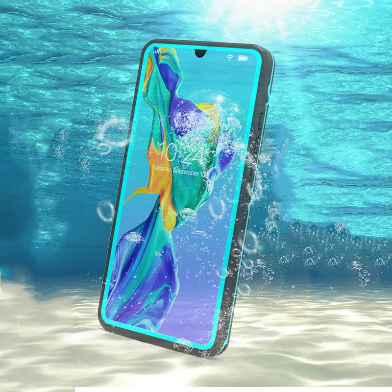 Huawei P30 Pro anti-drop phone case in black colour with wave point pattern design