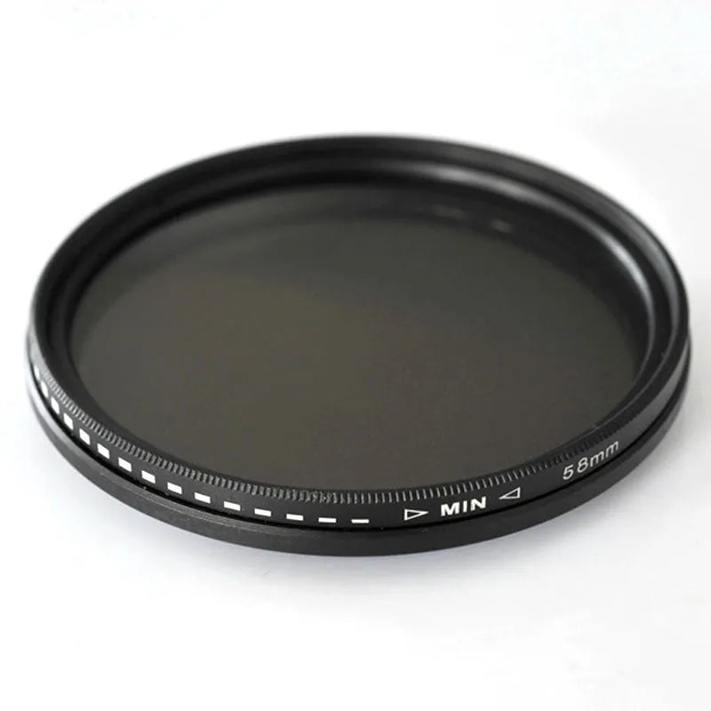 Adjustable multi-diameter camera ND filter set with grayscale dimming mirror