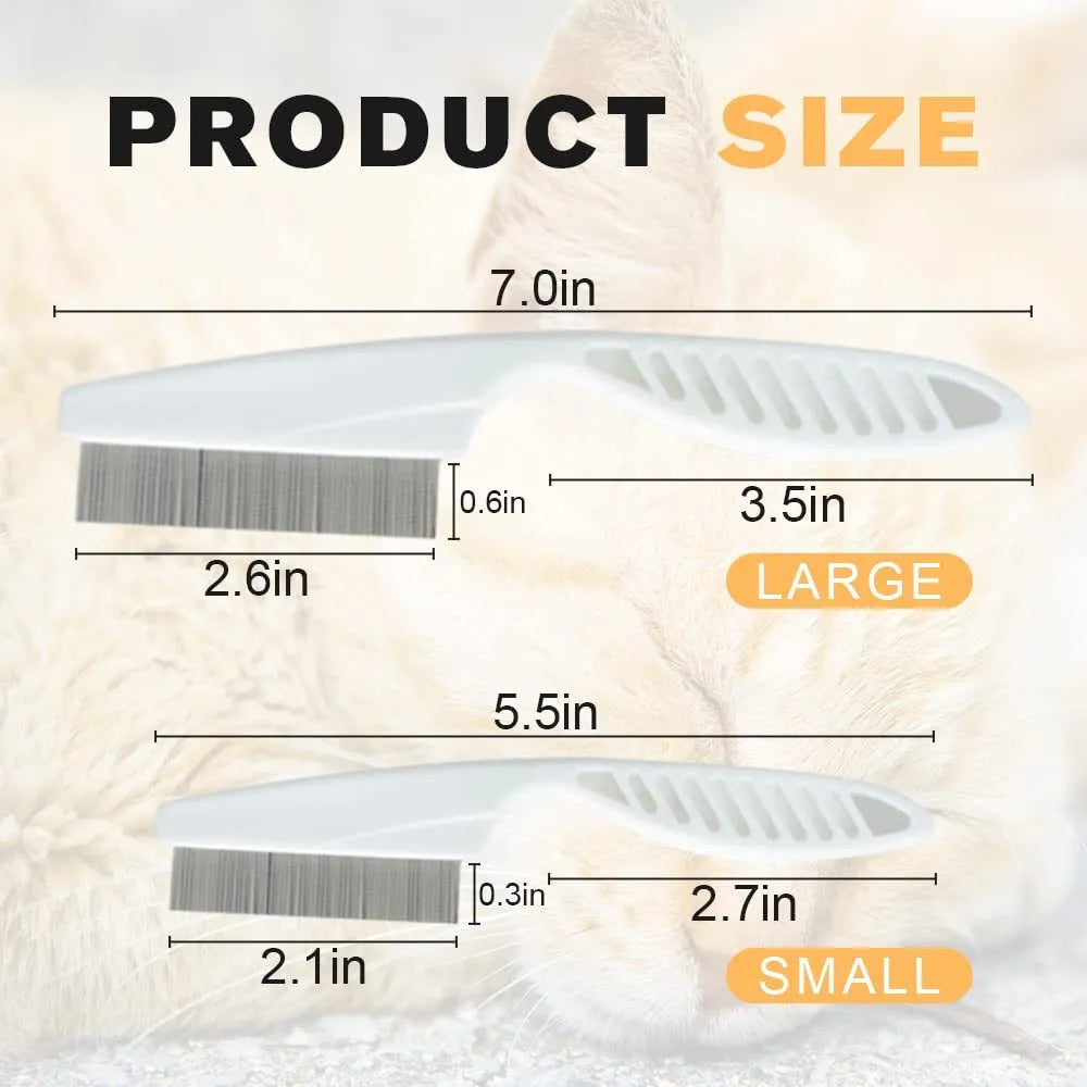 Multifunctional pet comb with stainless steel fine teeth and non-slip handle, for tear stain removal on dogs and cats