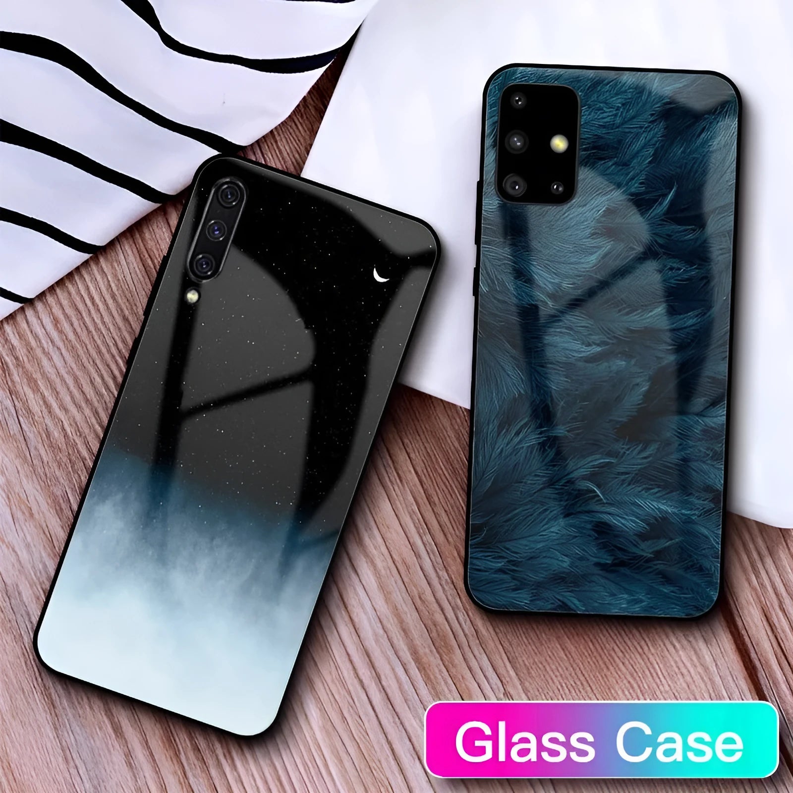 Black silicone phone case for Samsung Galaxy and iPhone smartphones showing port and camera openings