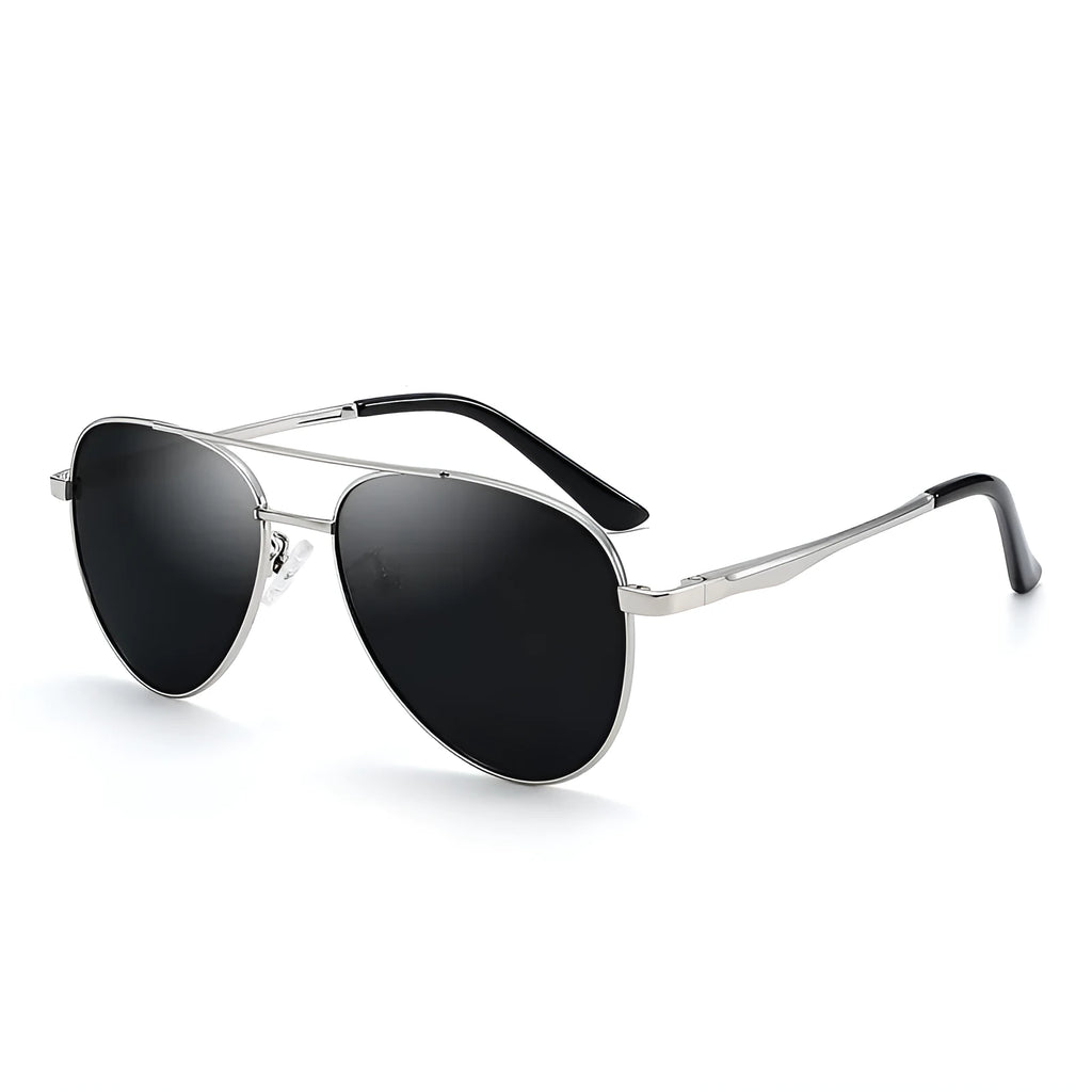 Retro polarised sunglasses with metal frame, TAC lenses, UV400 protection, and colour lens options.
